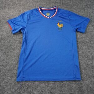 France Soccer Jersey Mens Medium Blue France FFF Inspired Wolves FC 17 Logo